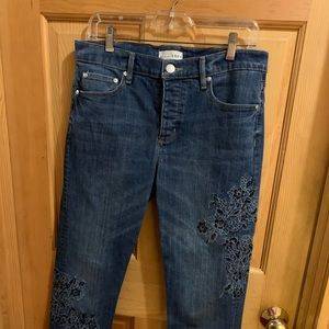 Loft Embroidered Boyfriend Jeans